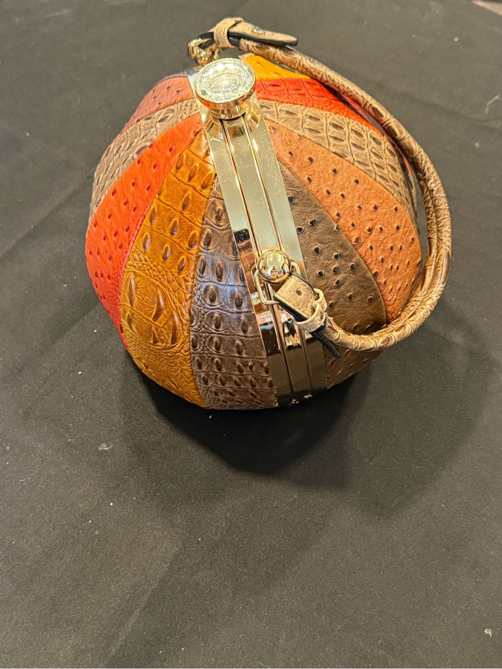 Multi-Color Patchwork Leather Wristlet Bag
